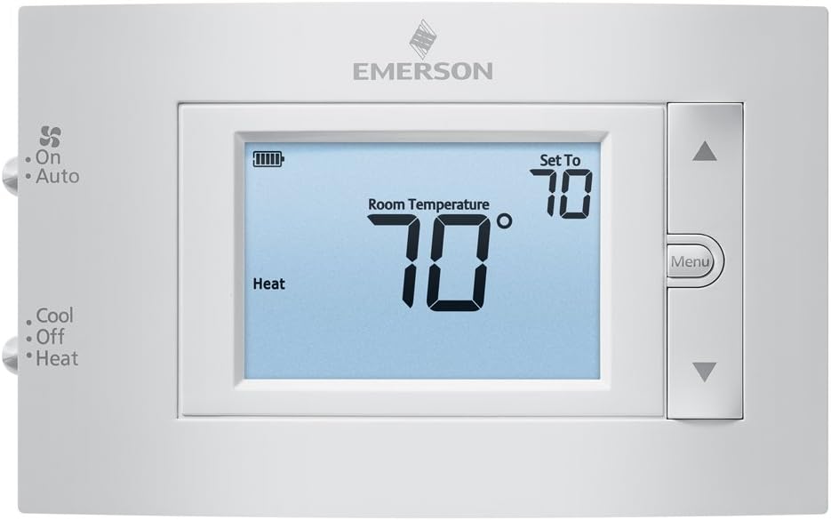 Emerson 1F83C-11NP Conventional (1H1C) Non-Programmable Thermostat, White