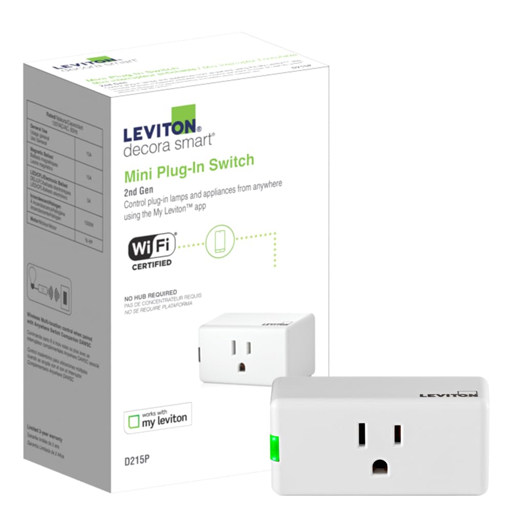 Leviton Decora Smart Plug, Wi-Fi 2nd Gen