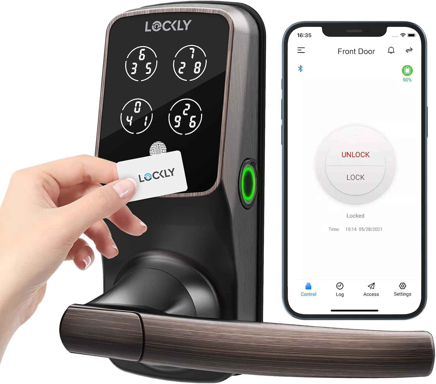 Lockly Secure Plus, RFID Card Smart Lock, Keyless Entry Door Lock, PIN Genie® Keypad,