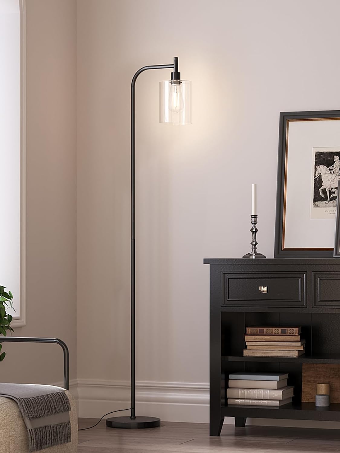 addlon Floor Lamps for Living Room Bright Lighting with Glass lampshade